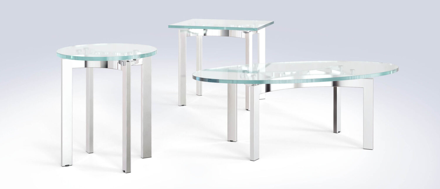 curvare glass occasional table