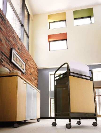 entourage storage cabinet and mobile lectern