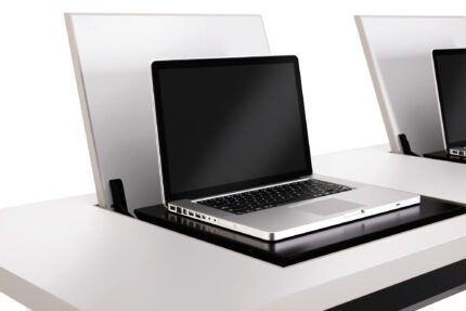 american-made training table with laptop locker