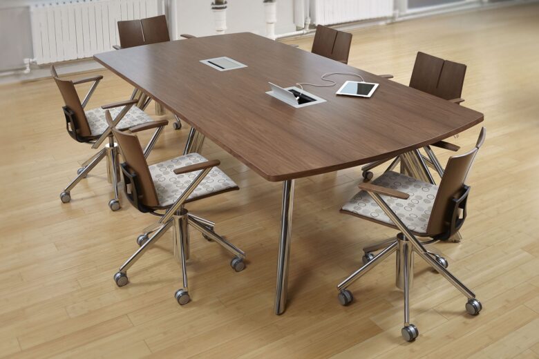 paces conference training table, quanta task chair, in-surface power bay