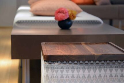 elly lounge chair, ollie storage stool