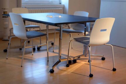 eliga training table, sate stacking chair
