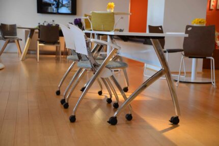 tod steel training table, simon nesting chair