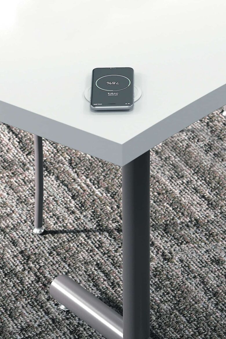 performance american-made training table with v charge wireless power