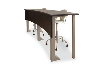 tier lecture hall table, chela american-made steel chair