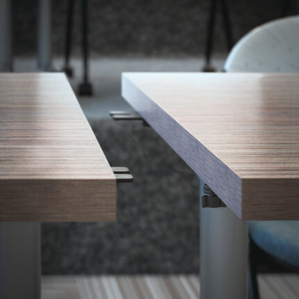 american-made steel training table with linking