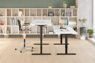somet height adjust table, sate stacking chair