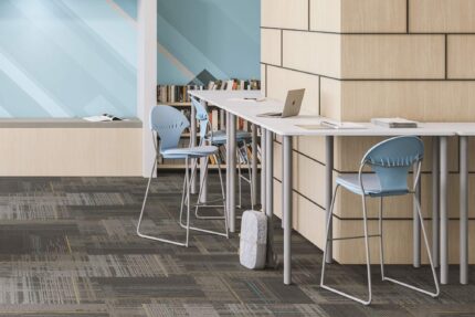 wavelink modular table, Chela American-made steel chair