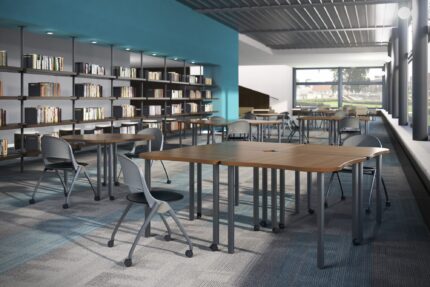 wavelink modular table, simon nesting chair
