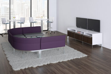 immix steel lounge seating system, eliga, vela wire mesh table, quanta max chair