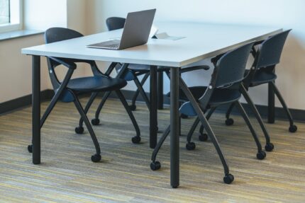 wavelink modular table, simon nesting chair