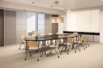 wavelink modular table, simon nesting chair