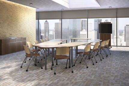 wavelink modular table, simon nesting chair