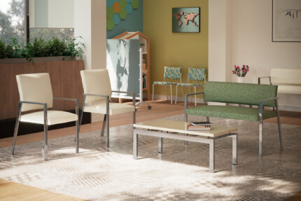 socius healthcare lounge chair, immix, mobile screen, companion american-made chair