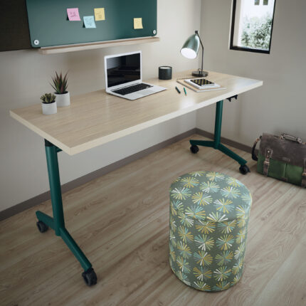 troupe sky pneumatic adjustable height table, ollie storage stool