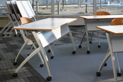 tod steel training table, simon nesting chair