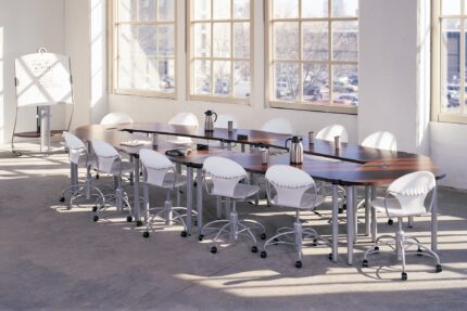 wavelink modular table, chela american-made chair, interplay looksee whiteboard