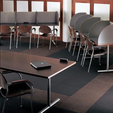 performance american-made training table, companion steel chair
