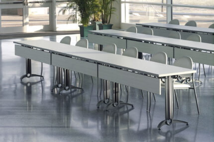 vela wire mesh table, companion american-made chair