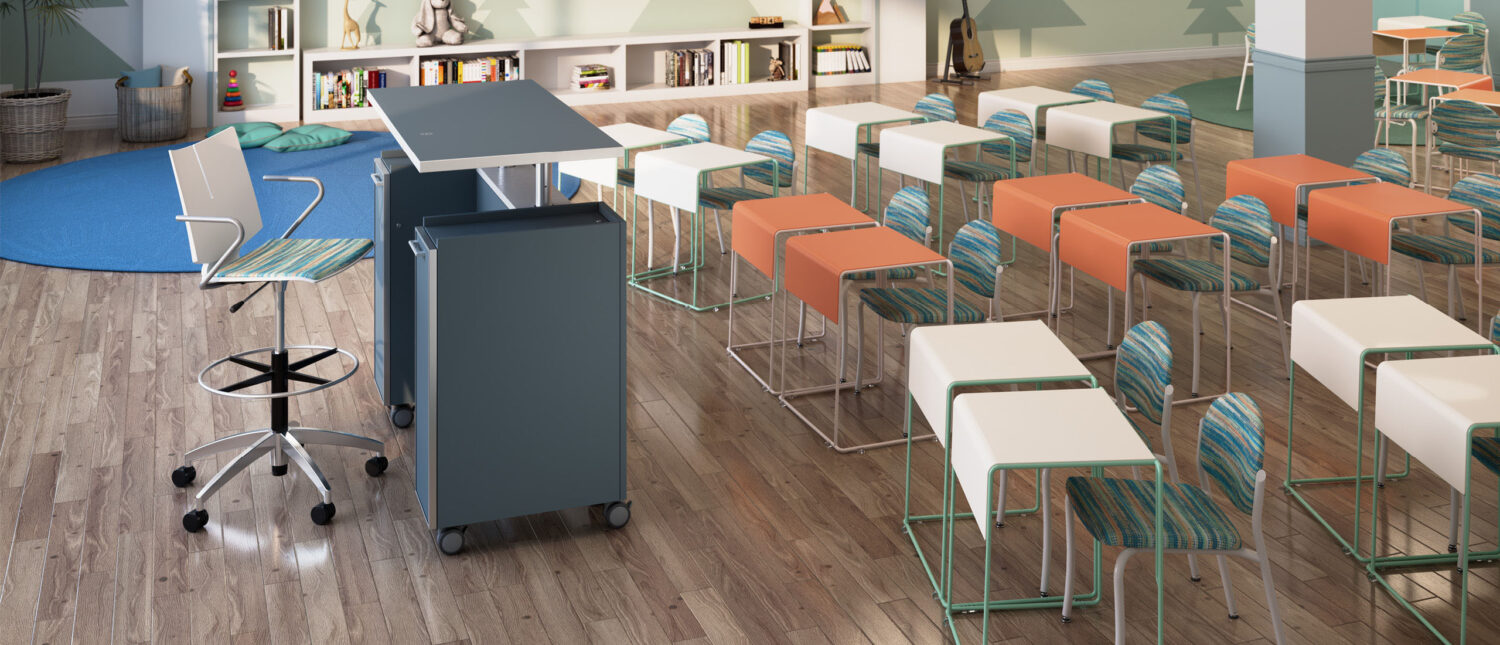equip adjustable height instructor furniture