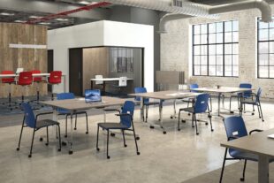 eliga commercial training table, sate stacking chair