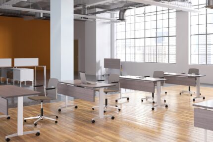 eliga commercial training table, sate stacking chair