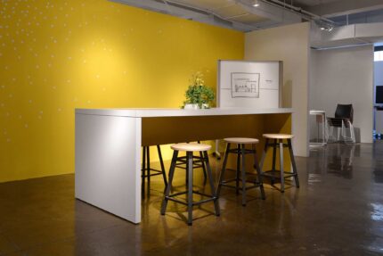parsons communal table, maker project seating, eliga whiteboard