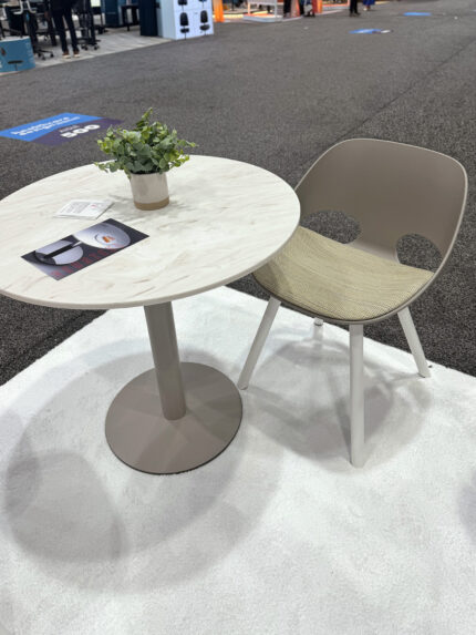 deci table, nerita poly shell chair