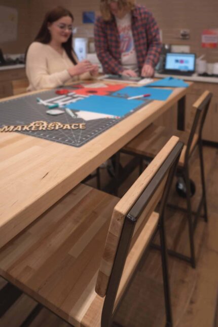 makerspace with maker project tables and seating