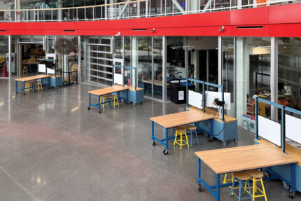 university with maker project tables and seating