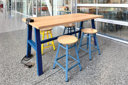 university with maker project tables and seating