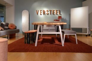 maker project table and bench, ollie storage stool, maker project whiteboard, oh! steel screen
