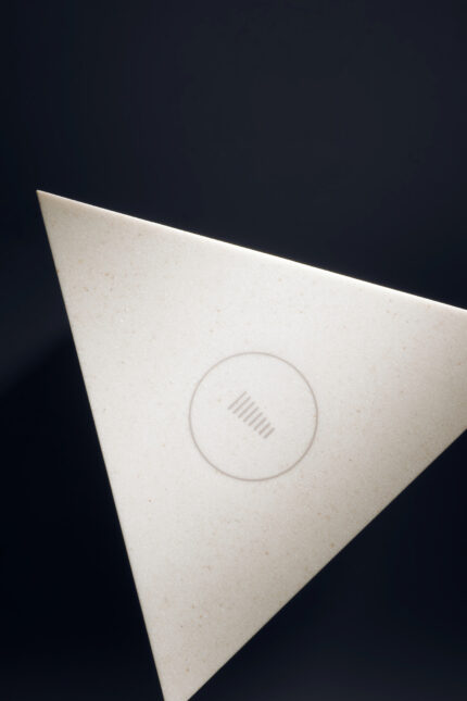 GeoMetrix corian occasional table with v charge wireless power