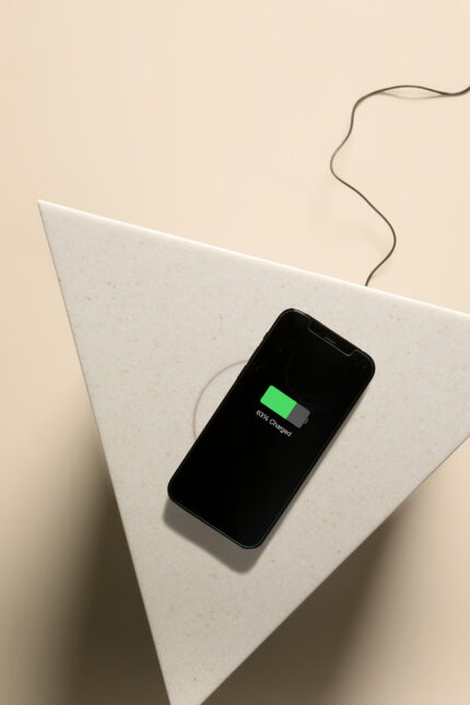 GeoMetrix corian occasional table with v charge wireless power