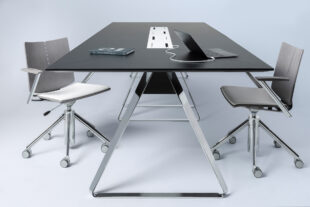 aerie conference table with power, quanta task chair