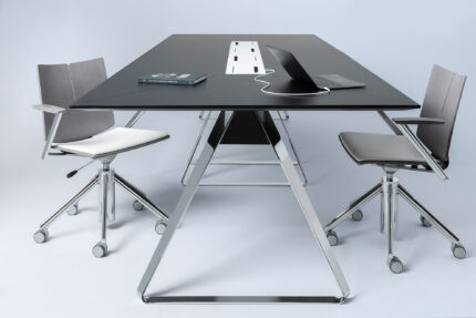 aerie conference table with power, quanta task chair