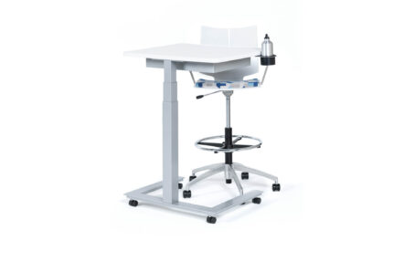 darby ergonomic adjustable height table, quanta max chair