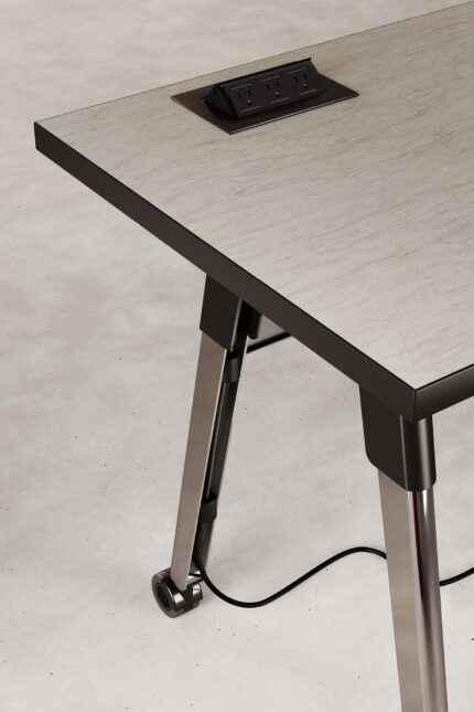 troupe steel leg table, mho pop-up power