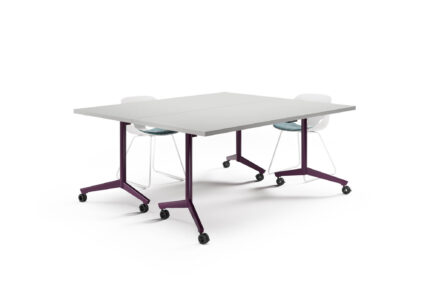 troupe steel leg table, nerita poly shell chair