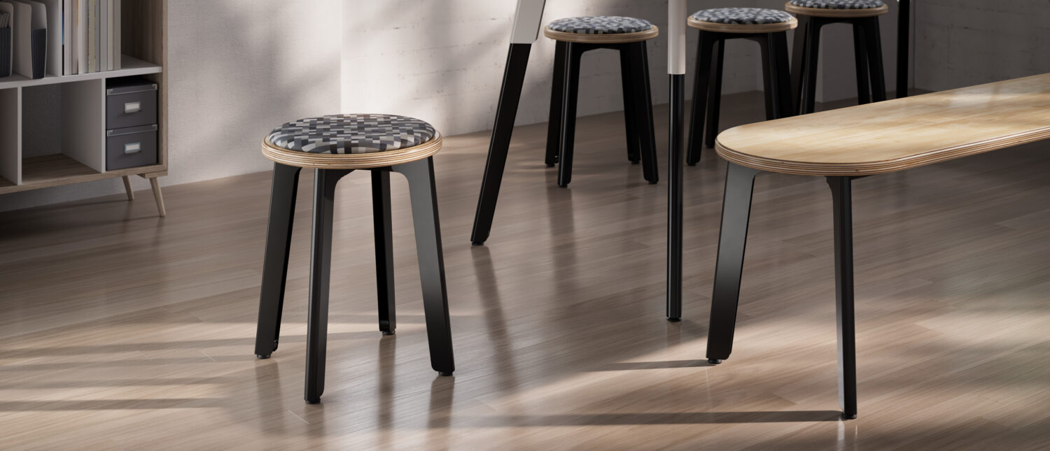 troupe steel stool and bench