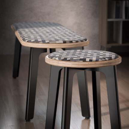 troupe steel stool and bench