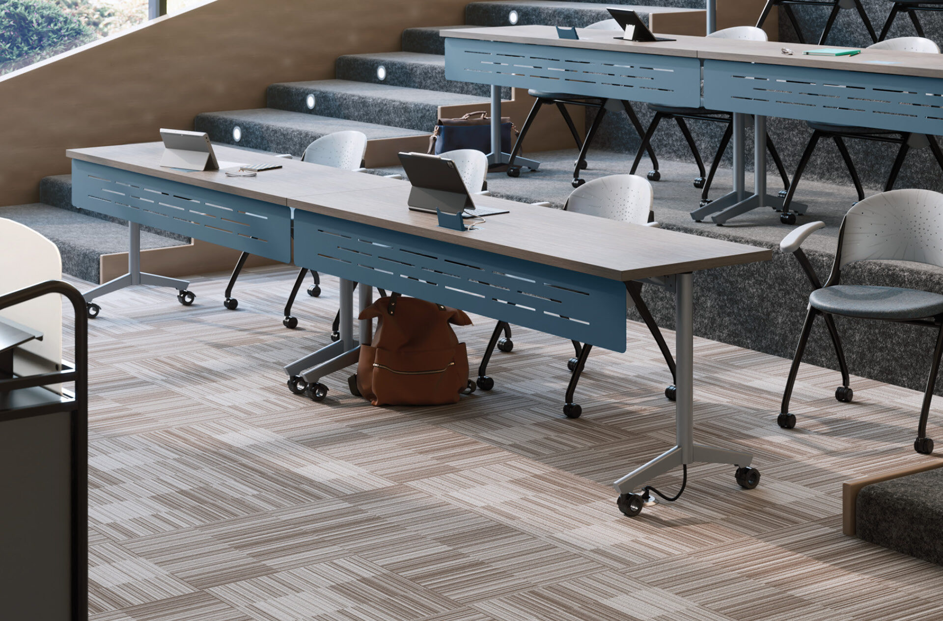 troupe collaboration training table, simon nesting chair