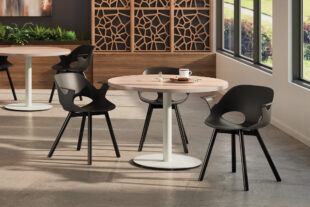 deci table, nerita poly shell chair