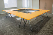 paces conference training table with american-made inset power access