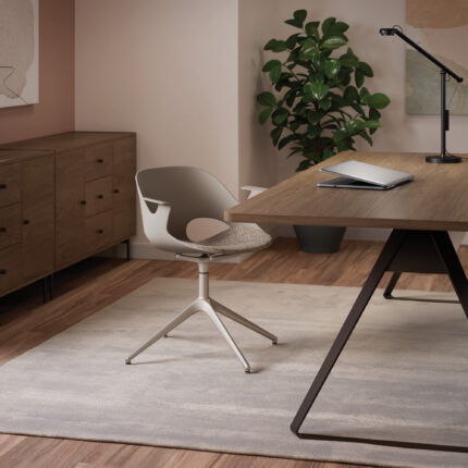 aerie conference table with power, nerita poly shell chair