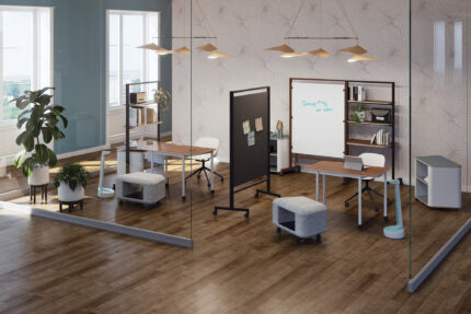 rollic mobile furniture, nerita sustainable molded chair, vesta portable battery-powered charging