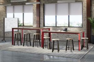 eliga commercial table and whiteboard, rai steel stool