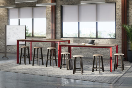eliga commercial table and whiteboard, rai steel stool