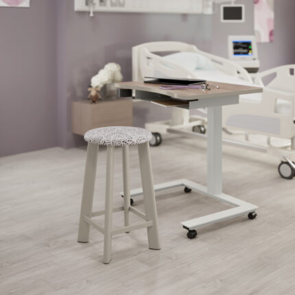 darby adjustable height table, rai steel healthcare stool